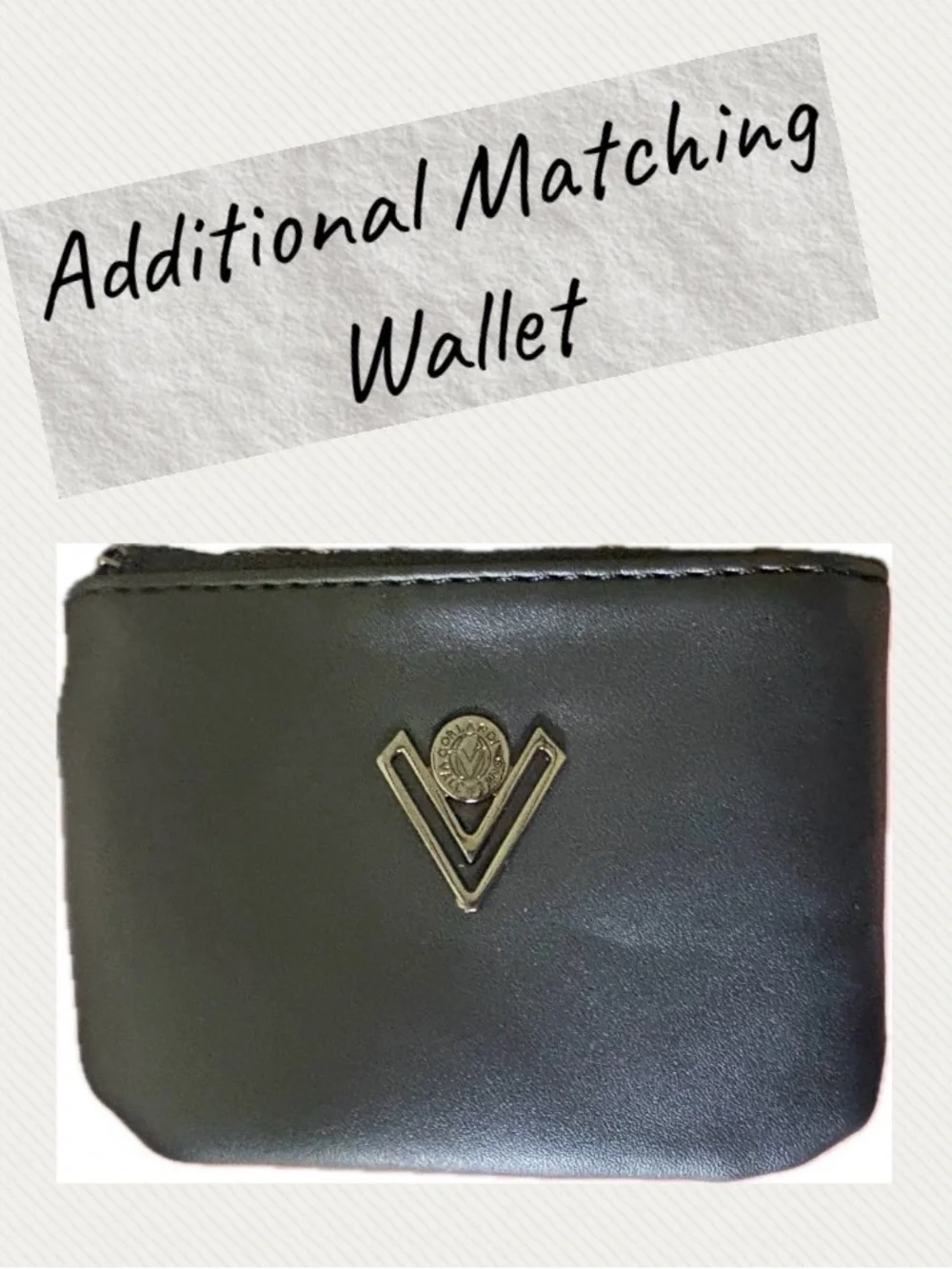 NWT Valentino Orlandi Black Vegan Leather Studded Satchel w/matching Wallet